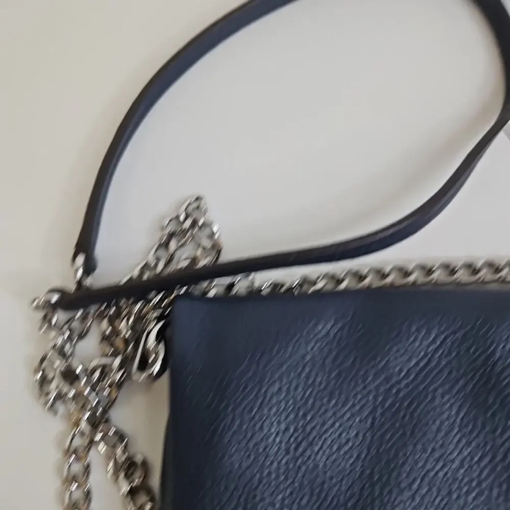 MICHAEL KORS Corinne Pebbled Leather Messenger Bag Flap Crossbody‎ Purse Blue